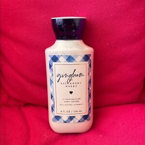 Bath & Body Works Gingham Lotion with Blue and White Design